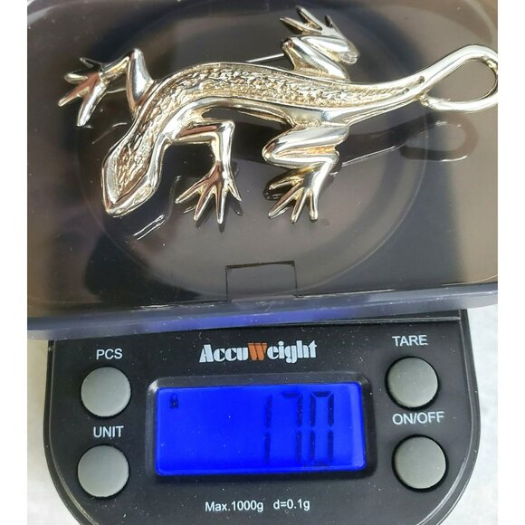 Sterling Silver Lizard Brooch Pin Textured D'Molino Mexico 925 17g TM-90 Iguana - Picture 4 of 10